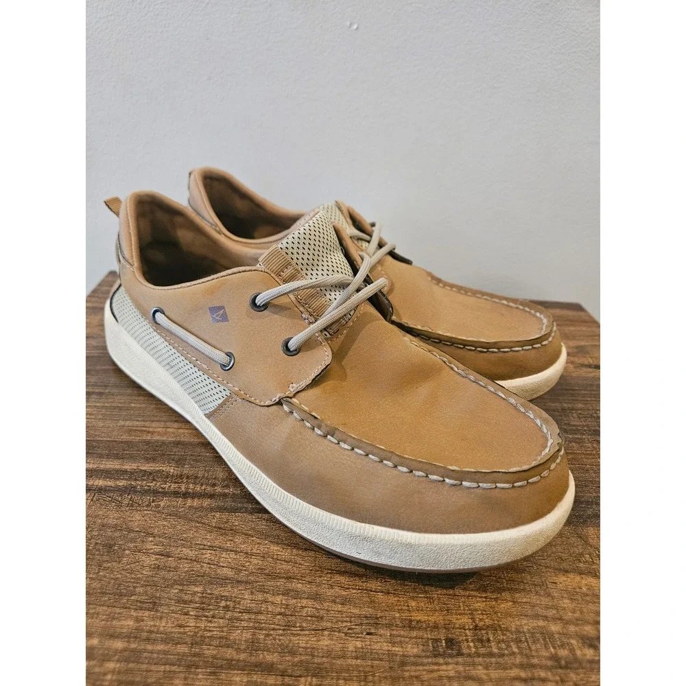 Sperry‎ Mens Boat Shoes Tan Mesh Halyard 2-Eye Coastal Preppy Size 7M